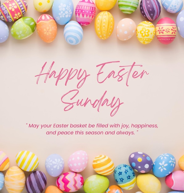a poster with a card that says happy easter