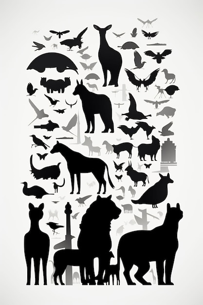 Photo a poster with cats and a cat on it