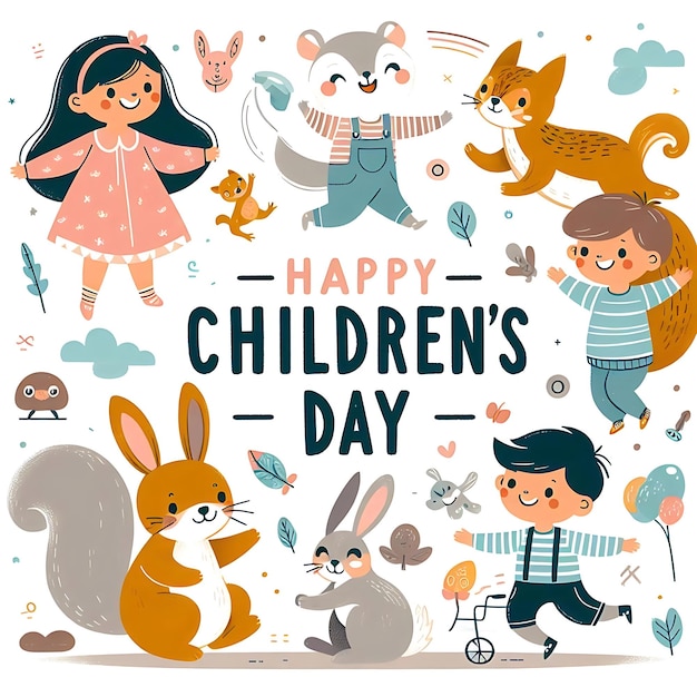 Photo a poster with childrens characters from the childrens book