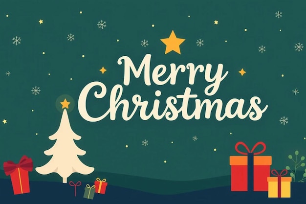 a poster with a christmas tree and a star with a star on it