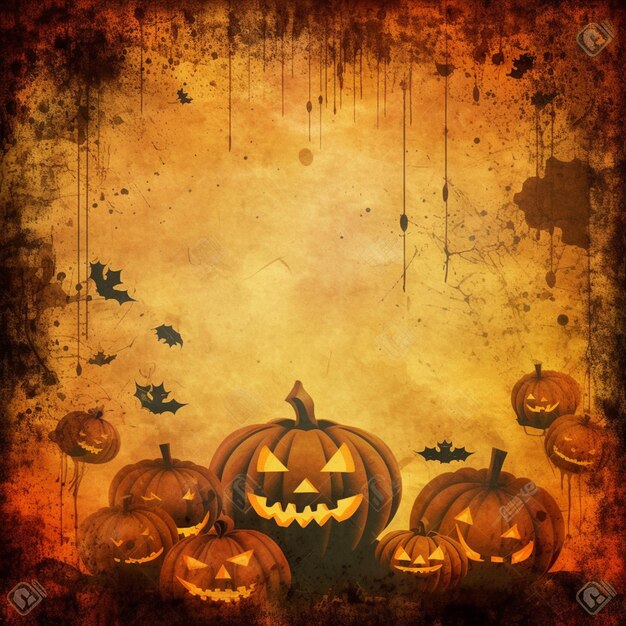 a poster with a group of pumpkins on it