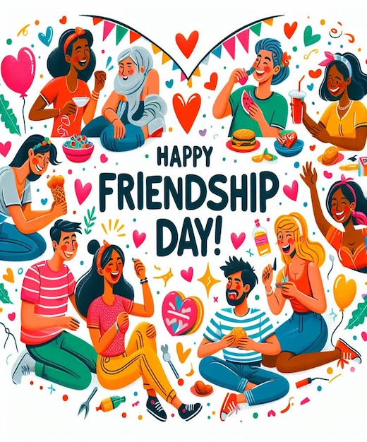 Photo a poster with a happy friendship day on it