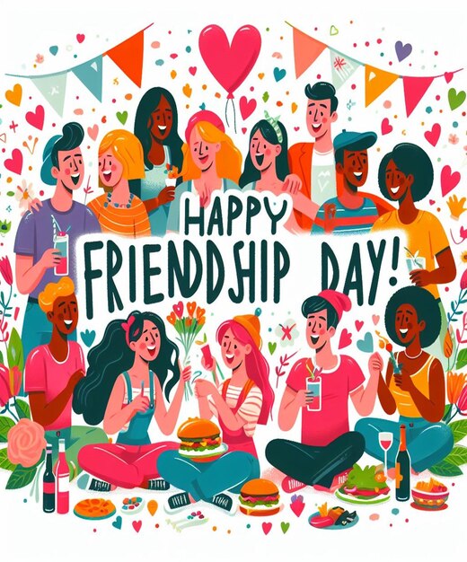 a poster with a happy friendship day on it