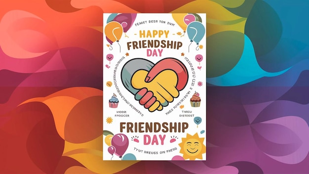 Photo a poster with a happy friendship day poster on it