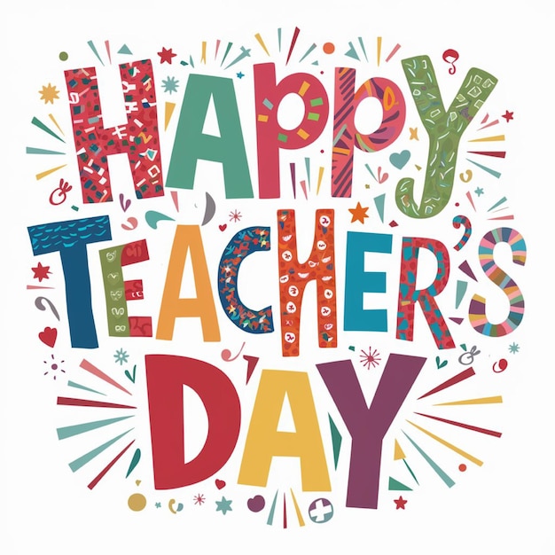 Photo a poster with a happy teacher day written on it
