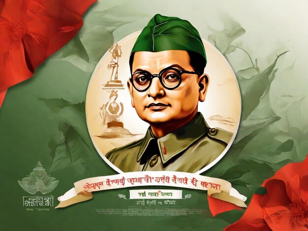 Photo a poster with a man in a green hat and glasses