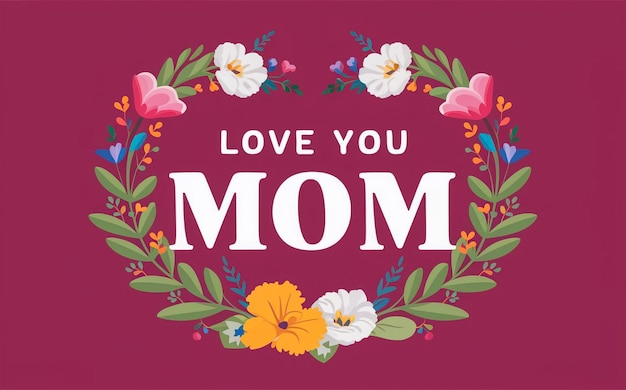 плакат с изображением цветов и словами " Люблю тебя "