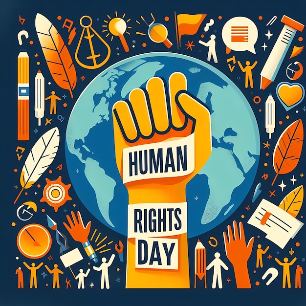 a poster with a picture of a human rights day day