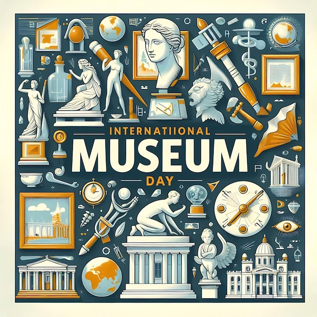 a poster with a picture of a museum called the museum of art