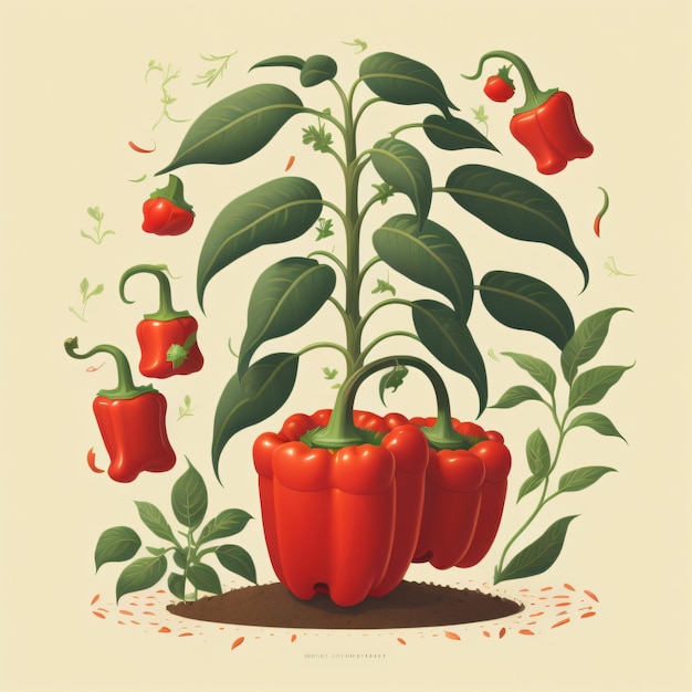 A poster with a picture of peppers and peppers.