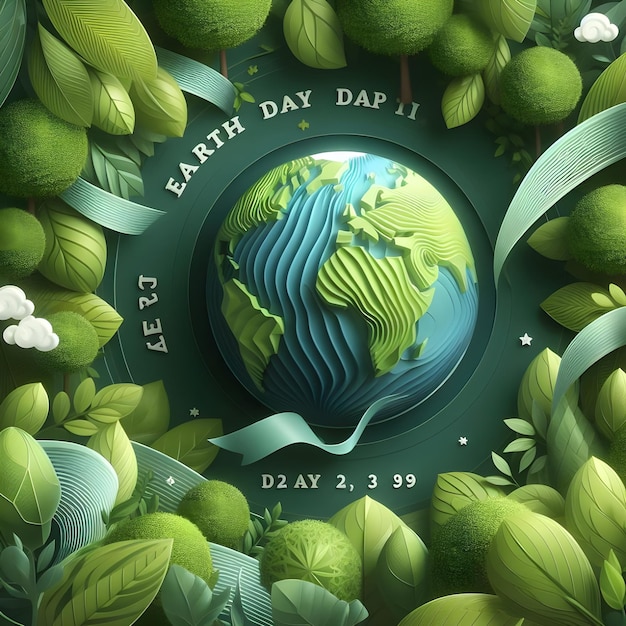 a poster with a picture of a planet that says earth day