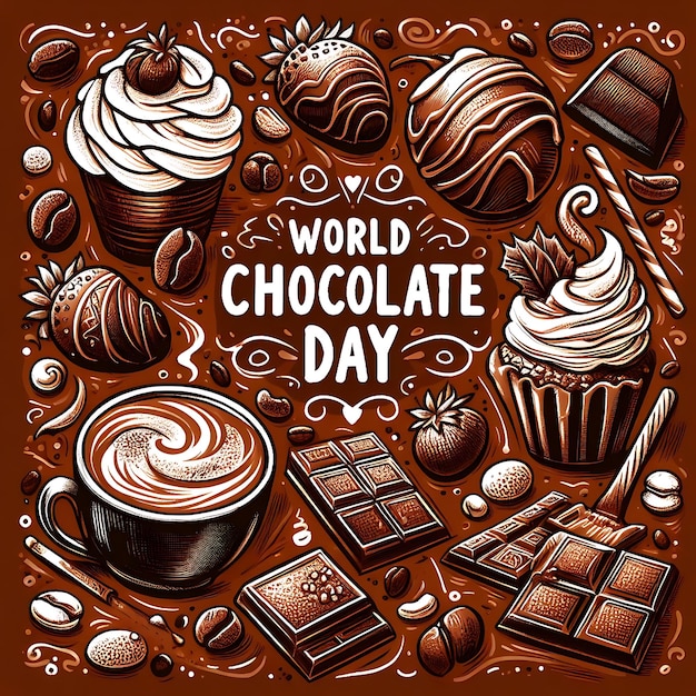 плакат с изображением мирового шоколадного торта
