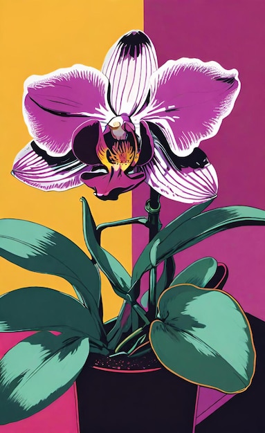 a poster with a purple flower and purple background