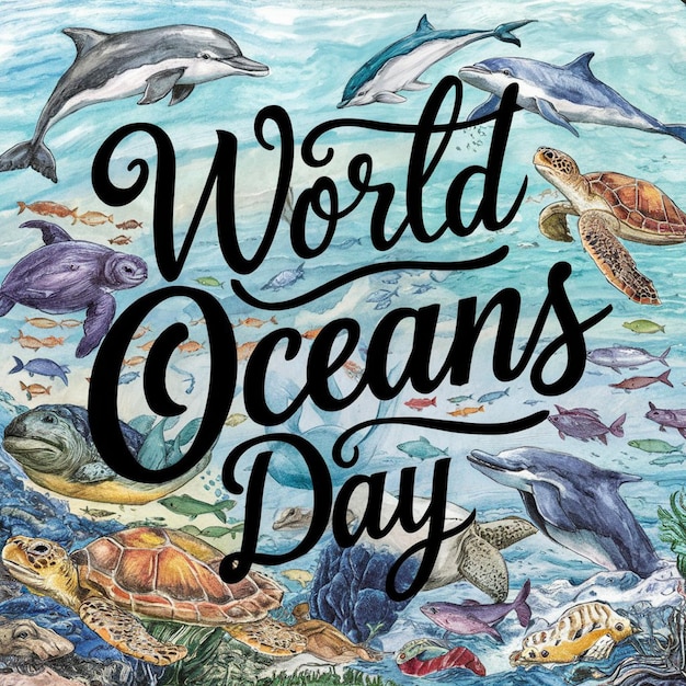 a poster with a quote from world oceans day