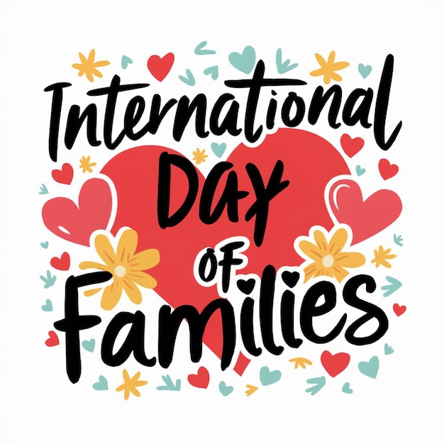 Photo a poster with a red heart that says international day of family