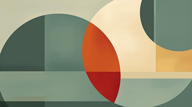 a poster with a red and orange circle and a red and white background