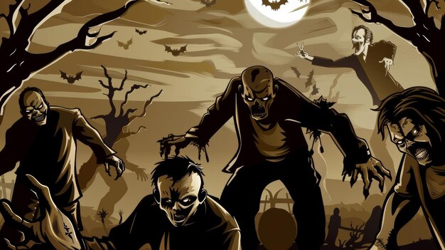 Photo a poster with a scary looking man in a black suit and a black skeleton in the background