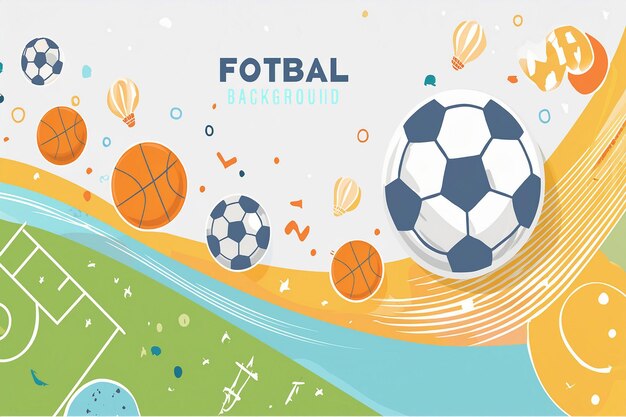 Photo a poster with soccer balls and a picture of a soccer ball