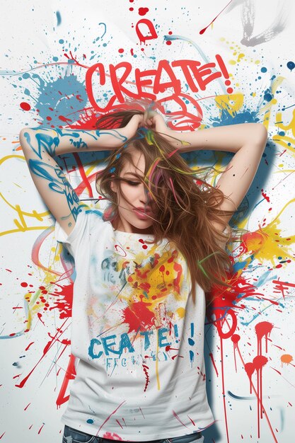 Foto poster con una donna e la parola graffiti create