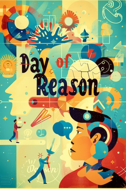 Photo a poster with a woman and the words quot day of reason quot