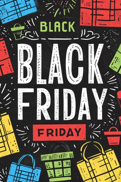 A poster with the words black friday on it ai