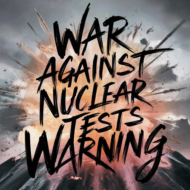 a poster with the words war against nuclear attack