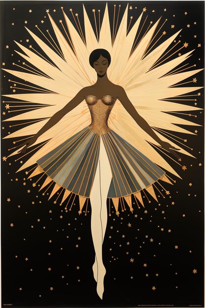 плакат для женщины с ангелом на спине
