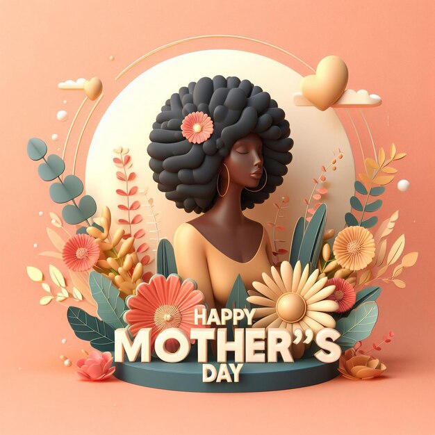 a poster for a woman with a flower and the words happy mothers day