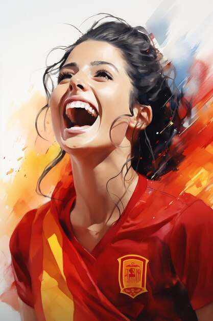 A poster for a woman with a red jersey that says'd'on it