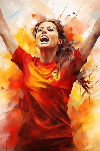 A poster of a woman with a soccer jersey that says quot the word quot on it