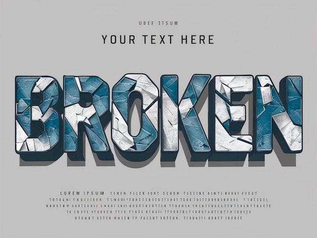 Photo a poster for the word broken