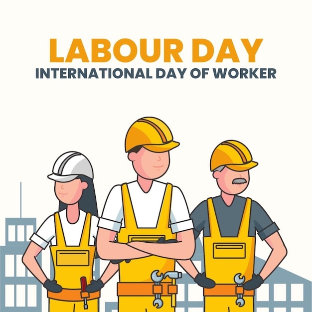 a poster of workers and workers with the words international day of work