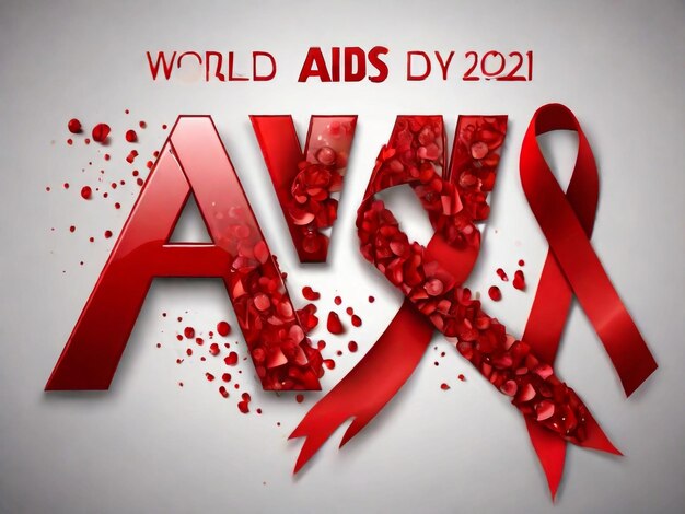 a poster for world aids aids with a red ribbon