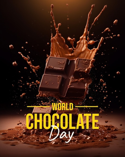 Photo a poster for world chocolate day.