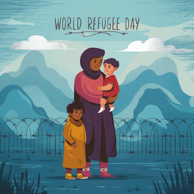 a poster for world day celebration with a woman and child