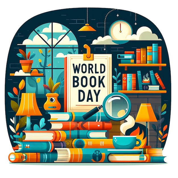 a poster for the world day is written on the front