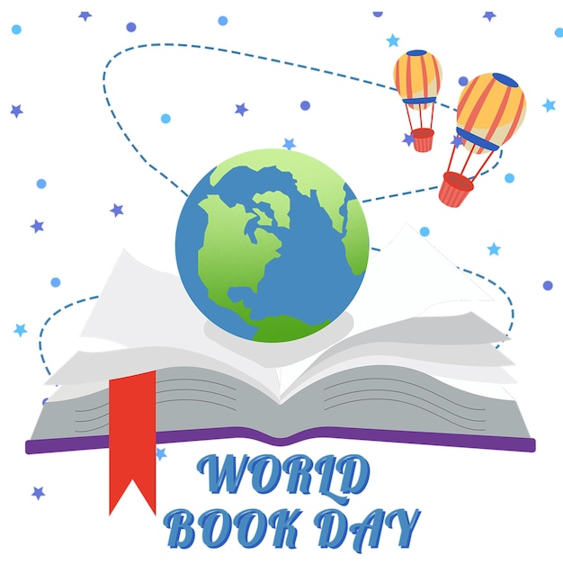 Foto un poster per la giornata mondiale con un libro scritto dalla giornata della terra