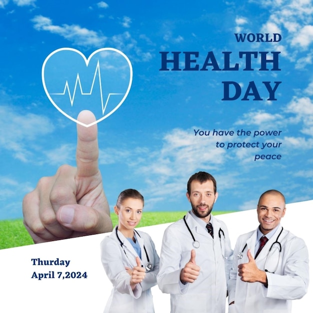 Photo a poster for a world day with a heart in the middle