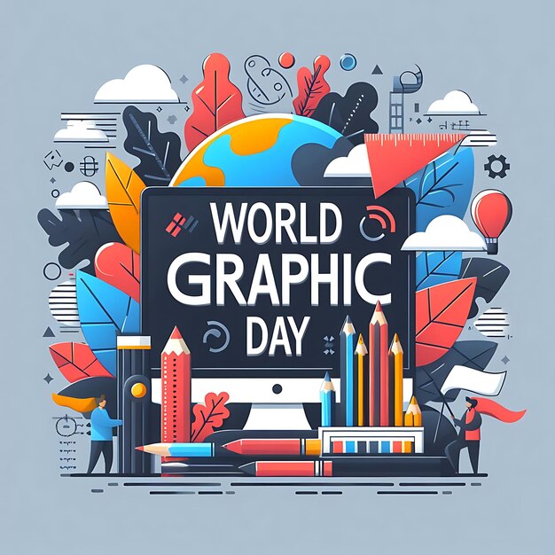 a poster for world graph day is displayed on a gray background