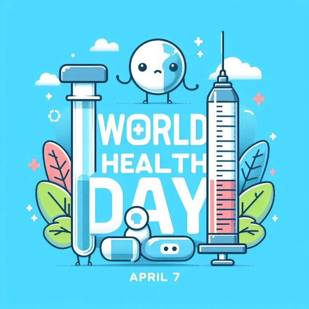 a poster for the world health day with a bird on it