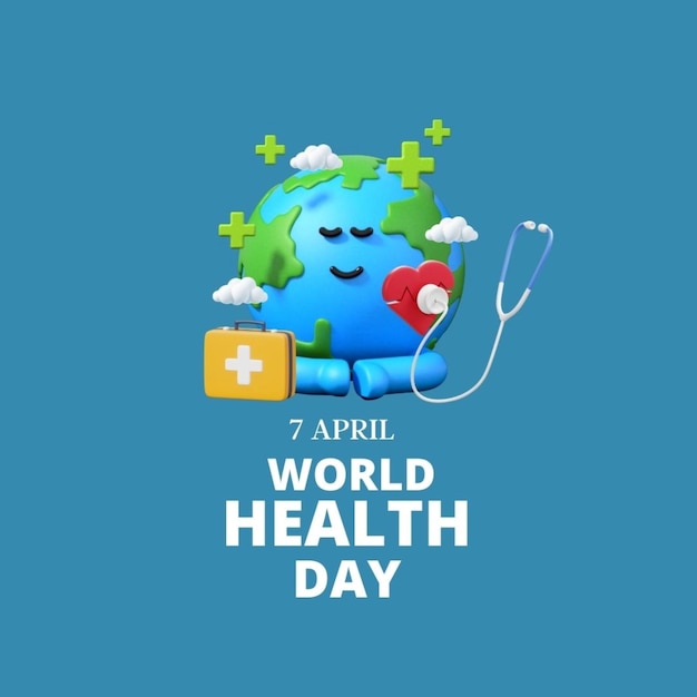 Photo a poster for world health day with a heart on it