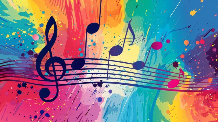 Photo a poster for world music day with a rainbow background