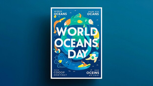 Photo a poster for world oceans day day day