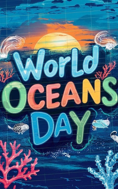 a poster for world oceans day with a quote from world oceans day