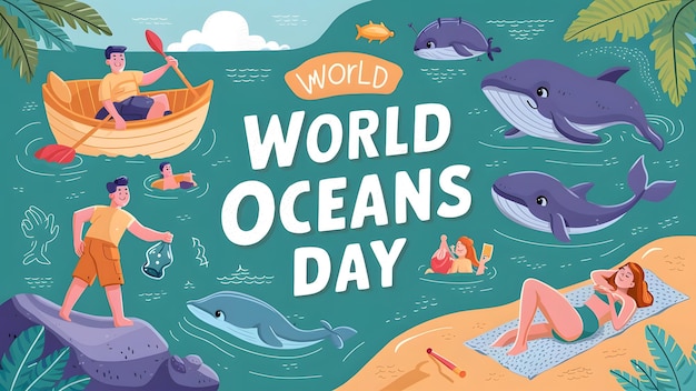 a poster for world oceans day of the world