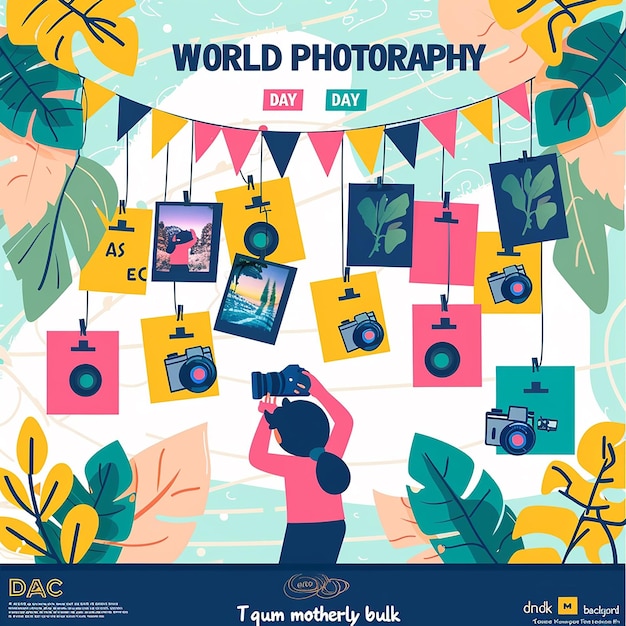 a poster for world photography with a person taking a photo