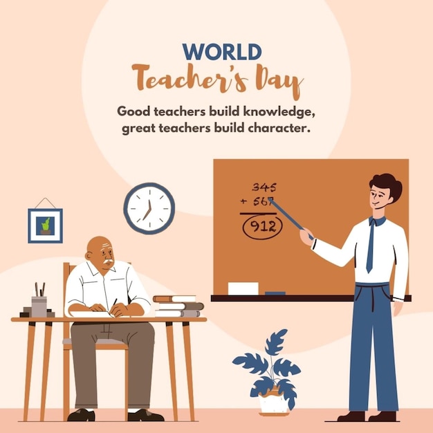 a poster of a worlds day is written on a whiteboard