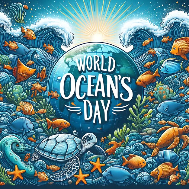 Foto a poster for the worlds oceans day