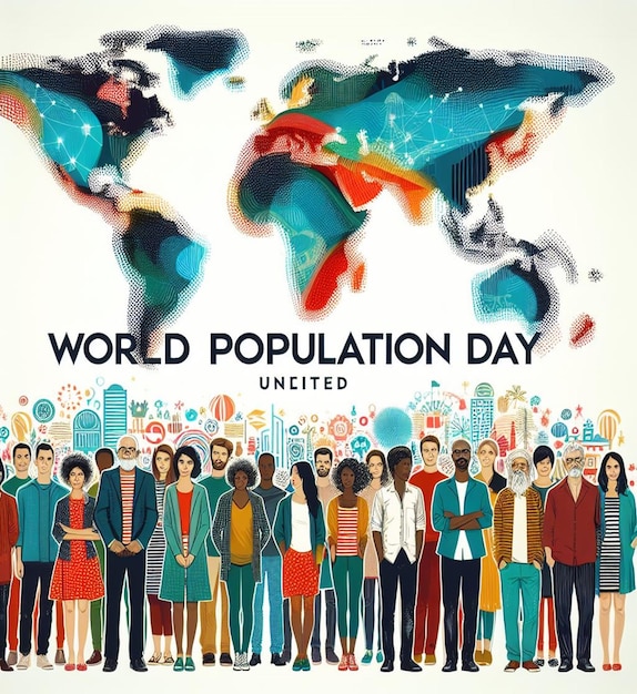 Photo a poster for the worlds population day