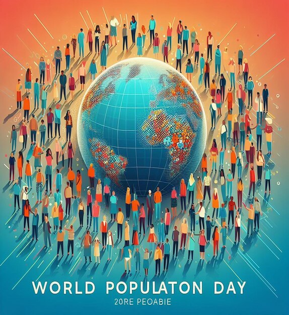 Photo a poster for the worlds population day